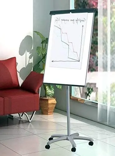 Flipchart Board/ Comix Mobile Flipchart Easel BM9866 Wheeled Flipchart Easel Cum Magnetic White Board - Image 5
