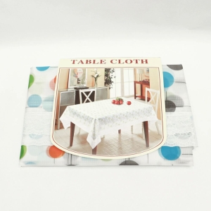 Floral Blue Spot Design Plastic Oblong Rectangle Table Cloth