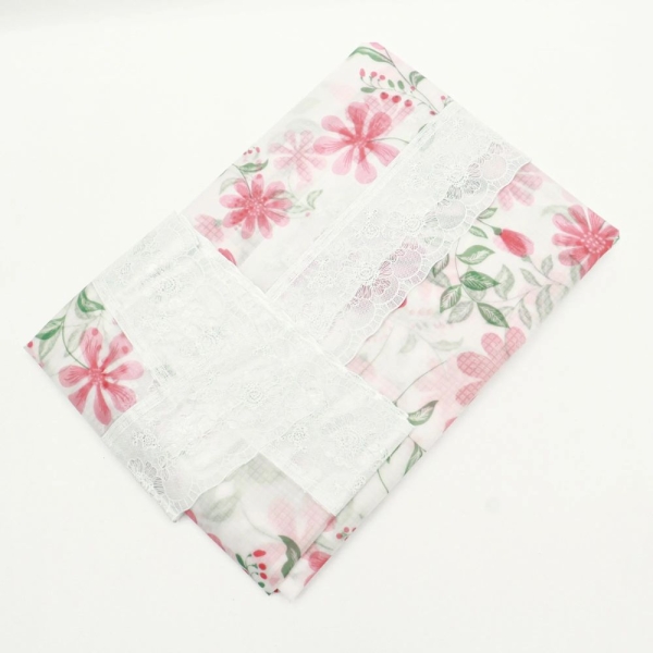 Floral Design Plastic Oblong Rectangle Table Cloth - Image 4