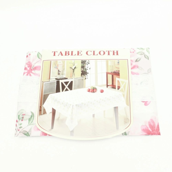 Floral Design Plastic Oblong Rectangle Table Cloth