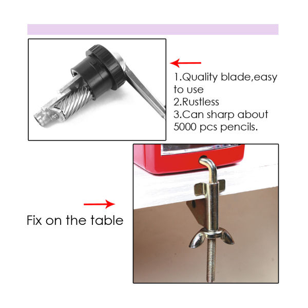 Foska School and Office Manual Plastic Table Pencil Sharpener By Mitrata - Image 4