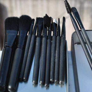Foundation Luxury Black Makeup Brush Set Of 12 Pieces With Storage Box