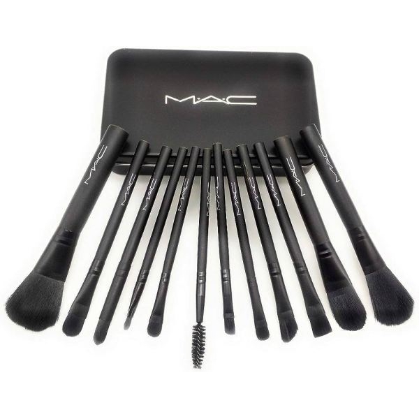 Foundation Luxury Black Makeup Brush Set Of 12 Pieces With Storage Box - Image 4
