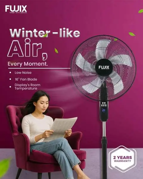 FUJIX Stand Fan 16" With Remote Digital Display - Image 5