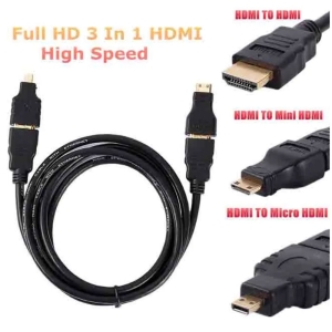 Full Hd 3 In 1 Hdmi To Hdmi Mini Hdmi Micro Cable