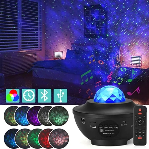 Galaxy Star Night Light 360 Lamp Starry Wave Projector LED Lighting - Image 2