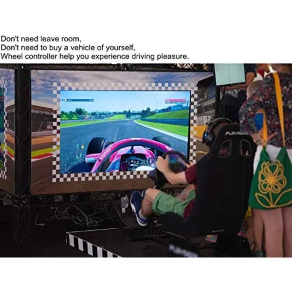 Gaming Vibration Racing Steering Wheel And Pedals (23Cm) - Image 3