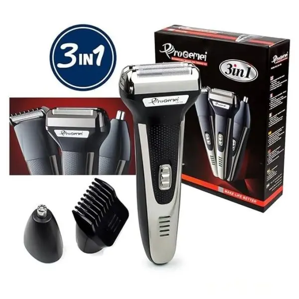 Gemmy Gm - 598 Rechargeable Shaver Beard , Nose Trimmer 3 In 1 Set 45 Min Runtime - Image 3