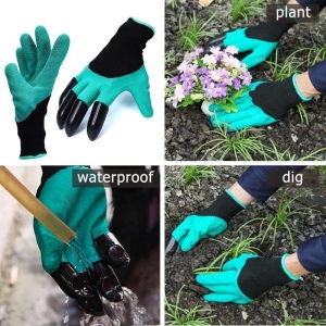 Generic Garden Gloves for Digging & Planting With 4 ABS Plastic Claws Gardening Gloves