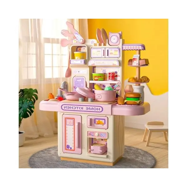 Generic Kitchen Toys with Realistic Steam and Light 39 Piece Kitchen Accessories Set Mini Kitchen Set for Kids Pretend Play Food Toys - Image 4