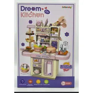 Generic Kitchen Toys with Realistic Steam and Light 39 Piece Kitchen Accessories Set Mini Kitchen Set for Kids Pretend Play Food Toys
