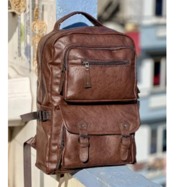Genuine PU Leather Backpack for Men | Student Backpack | Travel Bags for Men | - Image 7