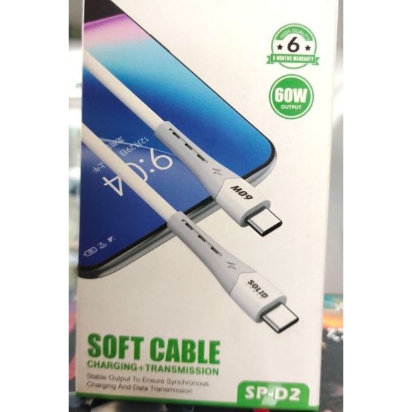 Genuine Solid 20w PD To Lightning & 60W Type C To Type C Soft Rapid Charge Data Cable Charging + Transmission Fast Charging Cable (3 Months Warranty) - Image 4