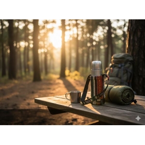 Gheri Cotton Cross-Body Water Bottle Holder with Cell Phone Pocket
