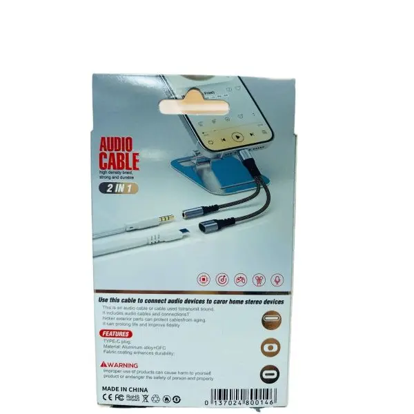 Gj-012 Lightning To Type-C + 3.5Mm & GJ-014 Type-C To Type-C + 3.5mm Jack Adapter - Image 2
