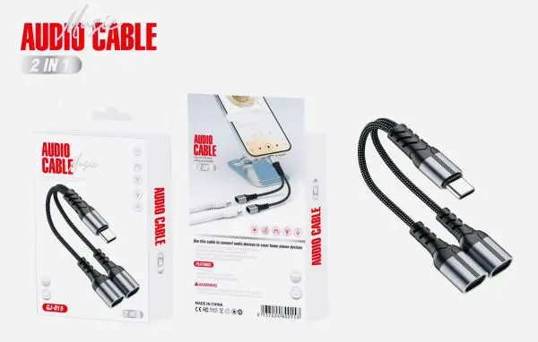 GJ-013 (Lightning To Lightning & Lightning) & GJ-015 (Type-C To TC & TC) Jack Adapter
