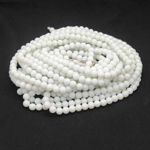 Glass Beads, Round, Plain, 8mm, Milky White