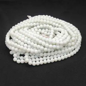 Glass Beads, Round, Plain, 8mm, Milky White
