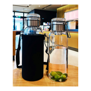 Glass Water Bottle With Lid (1000ml)