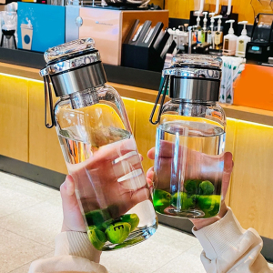 Glass Water Bottle With Lid (750ml)
