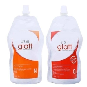 Glatt Hair Straightening Cream (0) 400ml And Neutralizer (N) 400ml by Genuine Collection
