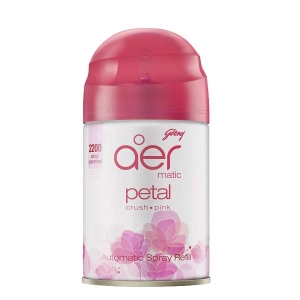 Godrej Aer Matic, Automatic Air Freshener Refill Pack - Petal Crush Pink (225 ml)