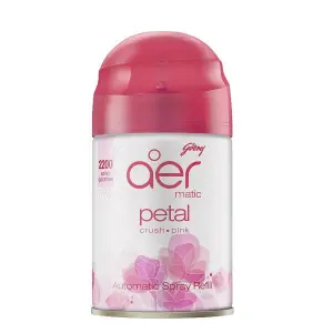 Godrej Aer Matic, Automatic Air Freshener Refill Pack - Petal Crush Pink (225 ml)