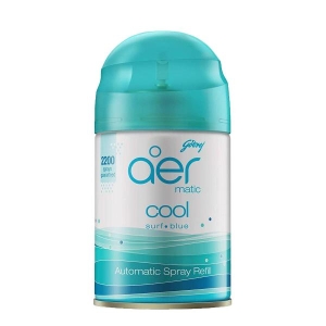 Godrej Aer Matic Automatic Room Fresheners Refill Pack | Cool Surf Blue | 2200 Sprays Guaranteed | Lasts up to 60 days (210ml)