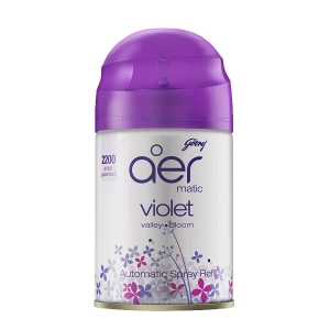 Godrej Aer Matic Automatic Room Fresheners Refill Pack | Violet Valley Bloom | 2200 Sprays Guaranteed | Lasts up to 60 days (210ml)