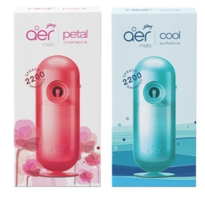 Godrej Aer Matic Kit (Machine + 1 Refill) - Automatic Room Fresheners with Flexi Control Spray | Cool Surf Blue And Petal Crush Pink| 2200 Sprays Guaranteed | Lasts up to 60 days (225ml)