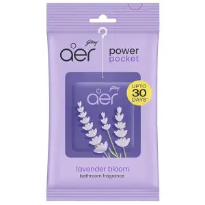 Godrej Aer Power Pocket | Bathroom freshener Lavender Bloom (10g) | Lasts up to 30 days | Toilet Freshener Pack Of 2