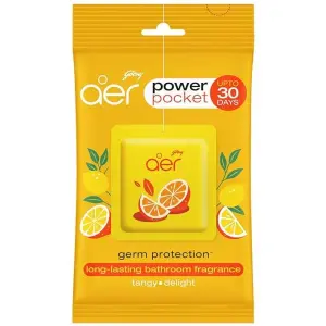 Godrej Aer Power Pocket Tangy Delight (10g) | Air Freshener - Bathroom and Toilet | Lasts 30 days Pack Of 6