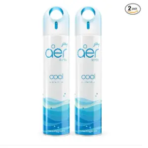 Godrej Aer Spray | Room Freshener for Home & Office - Cool Surf Blue Long-Lasting Fragrance Pack of 2 (220 ml each)