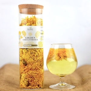 Golden Chrysanthemum Tea For Boosting Immunity, Promoting Relaxation, Reducing Diabetes, Stroke, Heart Disease, and Cancer - 35GMS Glass Jar Pack - Suiro Teas