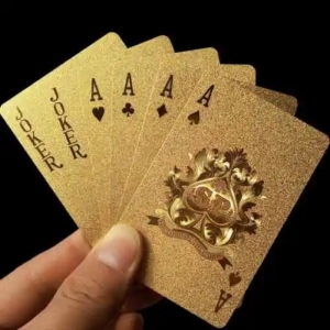 Golden Playing Cards Deck Gold Foil Durable Waterproof Card
