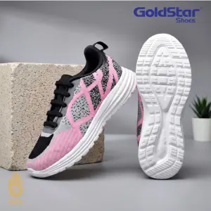 Goldstar Alba 06 Women's Running Shoes Black Pink Lightweight Sneakers
