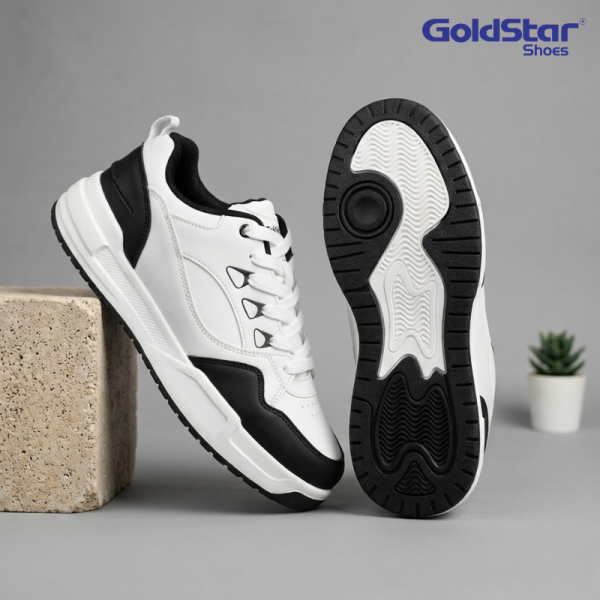 Goldstar Arc AX-6A Men’s Black & White Casual Sneakers | Lightweight Everyday Streetwear Shoes - Image 4
