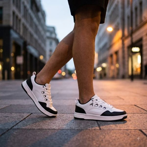 Goldstar Arc AX-6A Men’s Black & White Casual Sneakers | Lightweight Everyday Streetwear Shoes