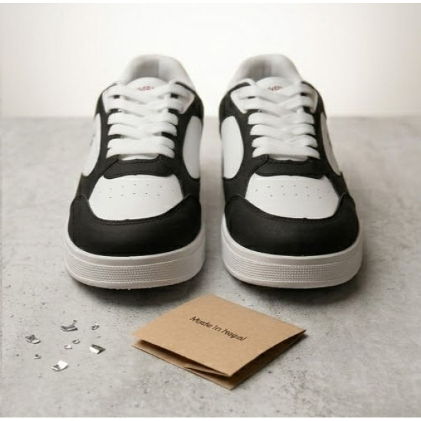 GoldStar AX-1EV Trendy Lifestyle Sneakers - White/Black/Red Tri-Color Stylish Sports Shoes - Image 5