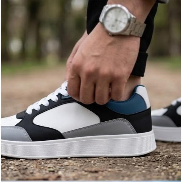GoldStar AX-1EV Trendy Lifestyle Sneakers - White/Black/Red Tri-Color Stylish Sports Shoes - Image 11