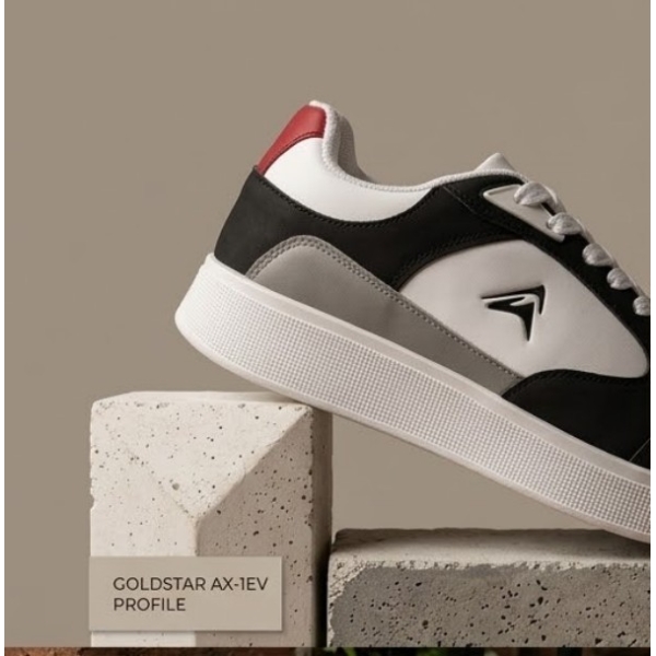 GoldStar AX-1EV Trendy Lifestyle Sneakers - White/Black/Red Tri-Color Stylish Sports Shoes - Image 12