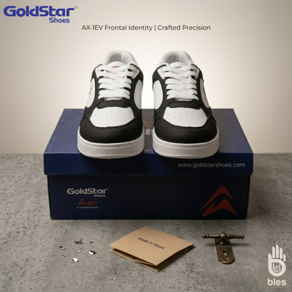 GoldStar AX-1EV Trendy Lifestyle Sneakers - White/Black/Red Tri-Color Stylish Sports Shoes - Image 6