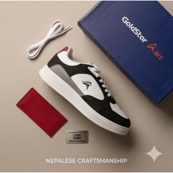 GoldStar AX-1EV Trendy Lifestyle Sneakers - White/Black/Red Tri-Color Stylish Sports Shoes - Image 13