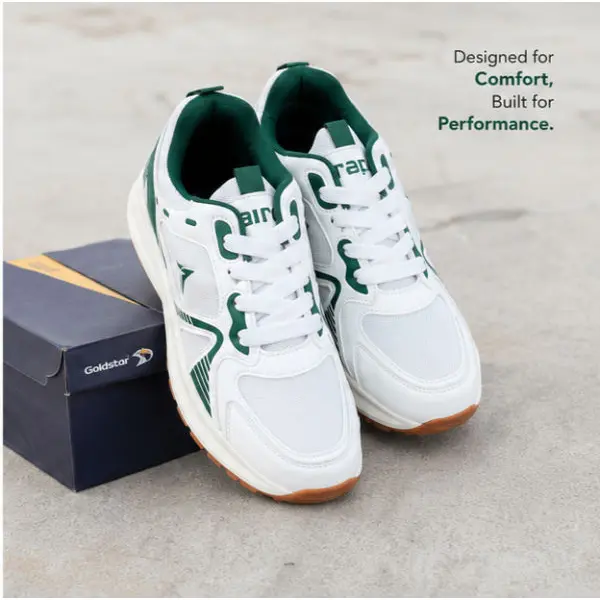 Goldstar AX-2HV Unisex Running & Casual Shoes – White / Green - Image 4