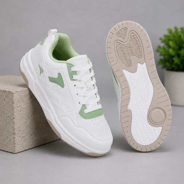 Goldstar AXL-114 Casual Sneakers Green White Lace-Up Comfort Shoes - Image 2