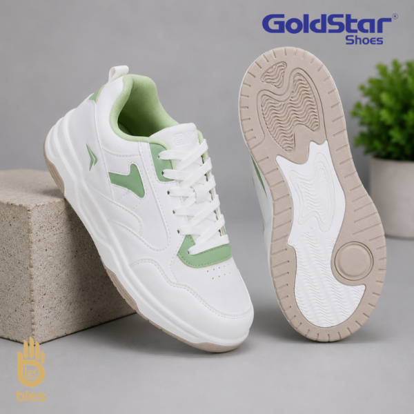 Goldstar AXL-114 Casual Sneakers Green White Lace-Up Comfort Shoes