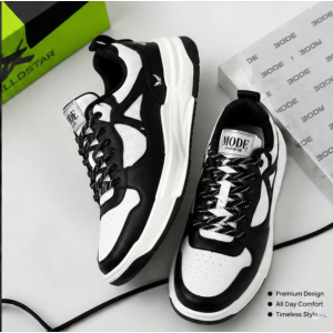 Goldstar CARLO-01 Unisex Sneakers Black White and white/blue | Trendy Casual Walking Shoes