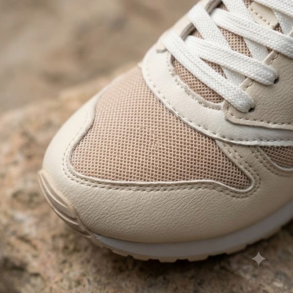 GoldStar Daisy-02 Lightweight Breathable Mesh Sneakers Beige/White - Image 4