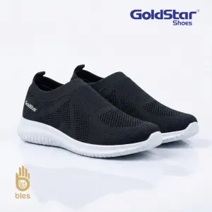 Goldstar G10-1113 Unisex Black Slip-On Shoes – Lightweight Breathable Knit Sneakers for Men & Women
