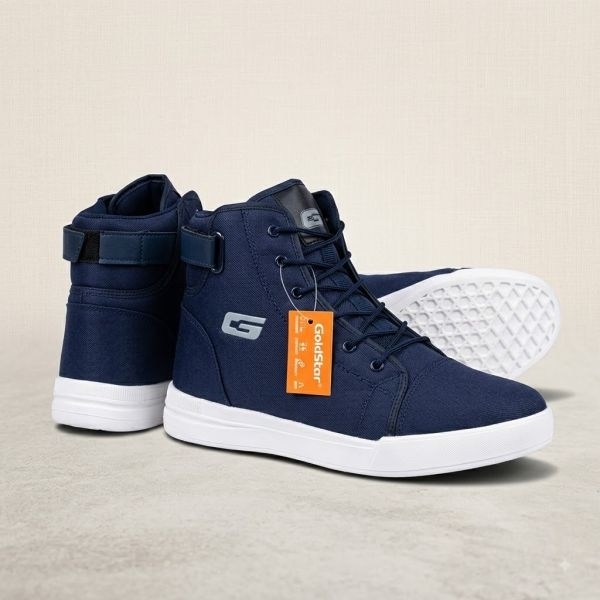 Goldstar G10-904 High Top Sneakers (Navy) – Casual Canvas Sports Shoes for Men - Image 4